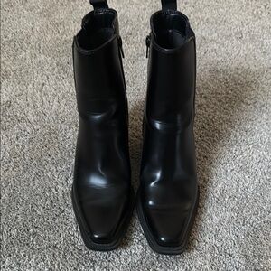 Chic Black Leather Ankle Boots